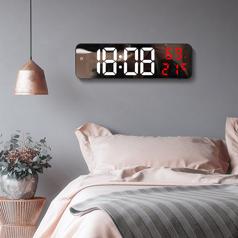 9-Inch Digital Wall Clock With Temperature & Humidity