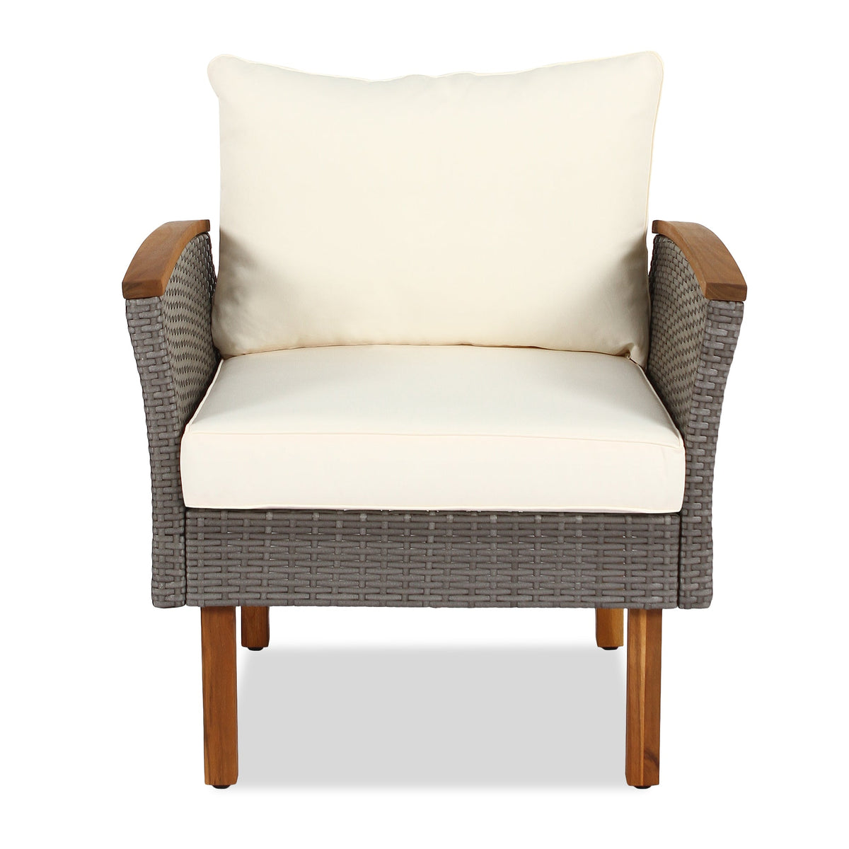 Patio Rattan Sofa Set with Washable Cushions, 9 Pieces