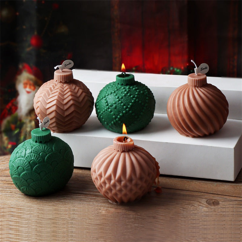 Christmas Ball Candle Molds for Textured DIY Candles