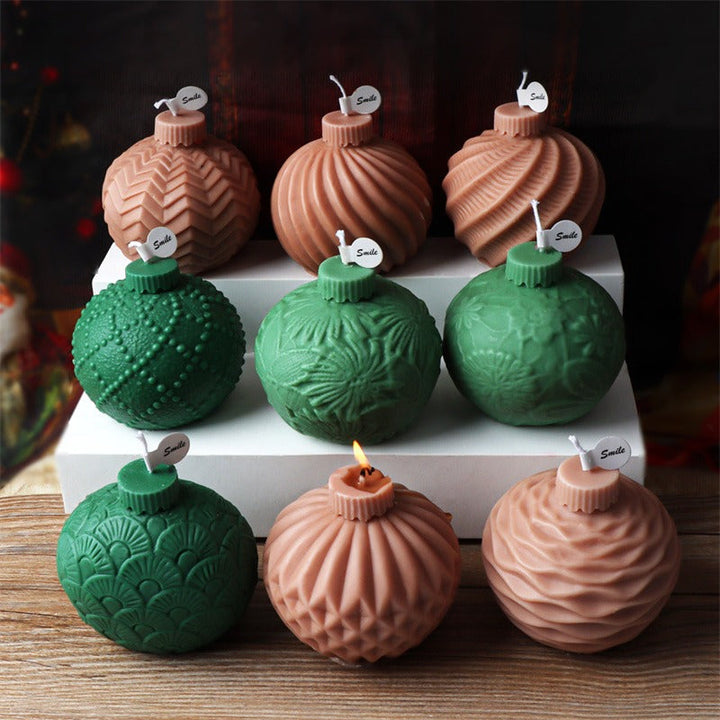 Christmas Ball Candle Molds for Textured DIY Candles