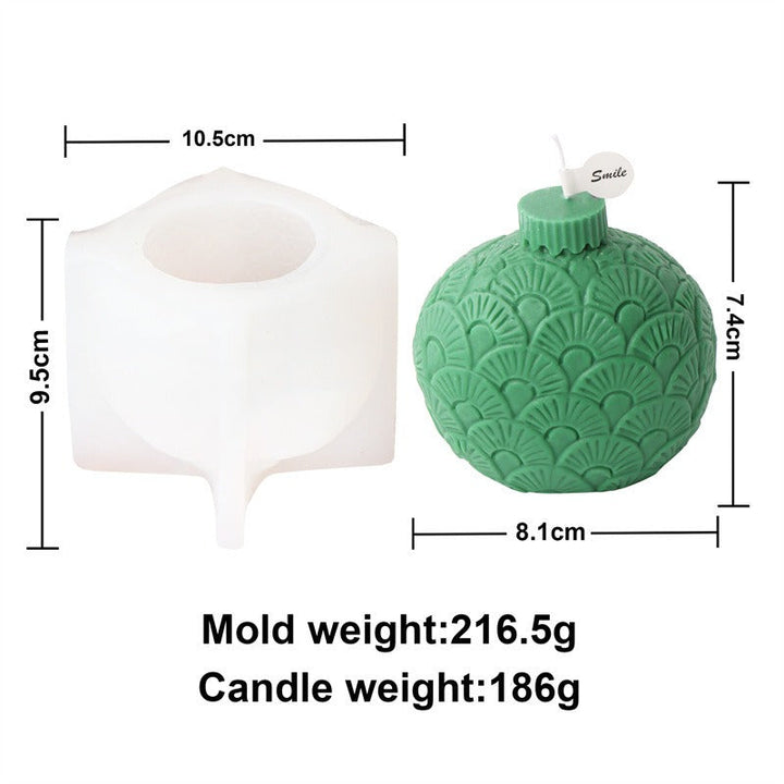 Christmas Ball Candle Molds for Textured DIY Candles