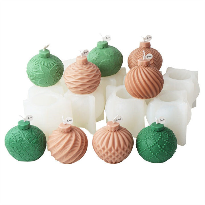 Christmas Ball Candle Molds for Textured DIY Candles