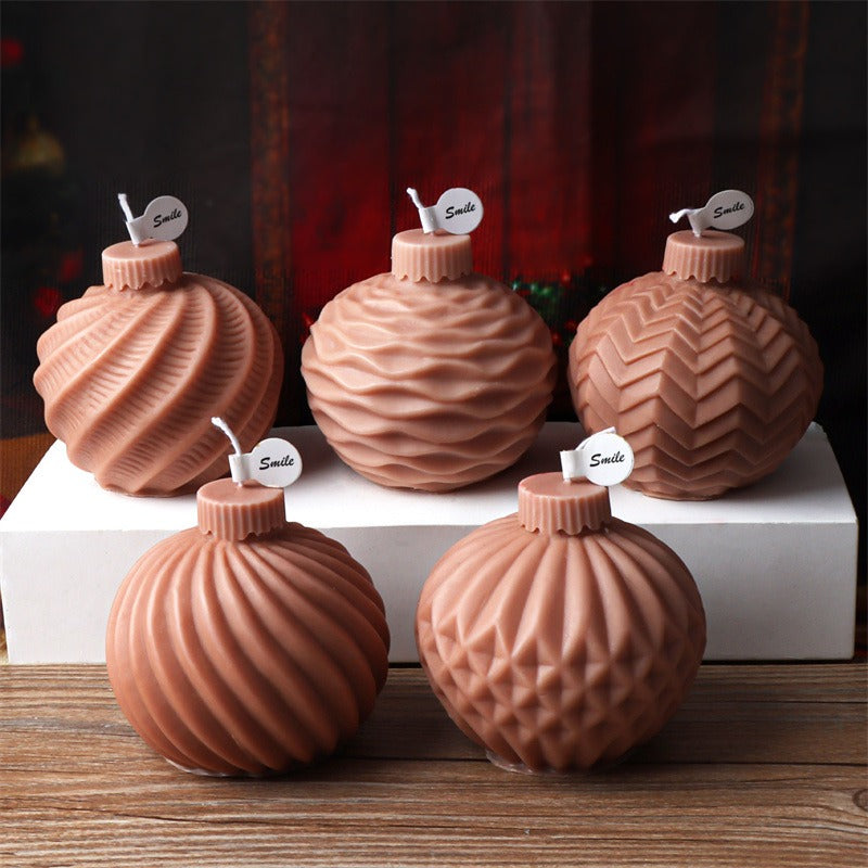 Christmas Ball Candle Molds for Textured DIY Candles