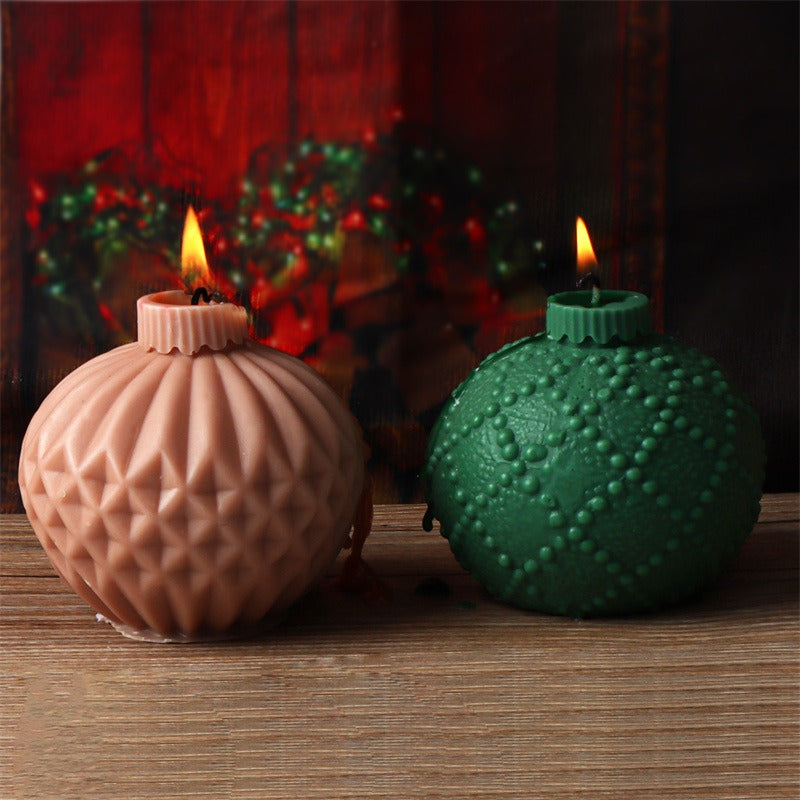 Christmas Ball Candle Molds for Textured DIY Candles
