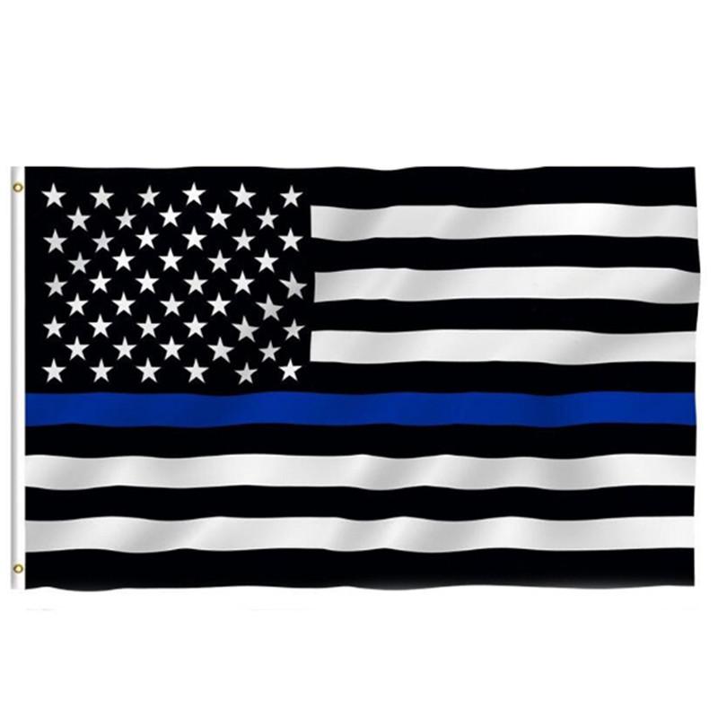 Police Support American Flag Banner with Brass Grommets