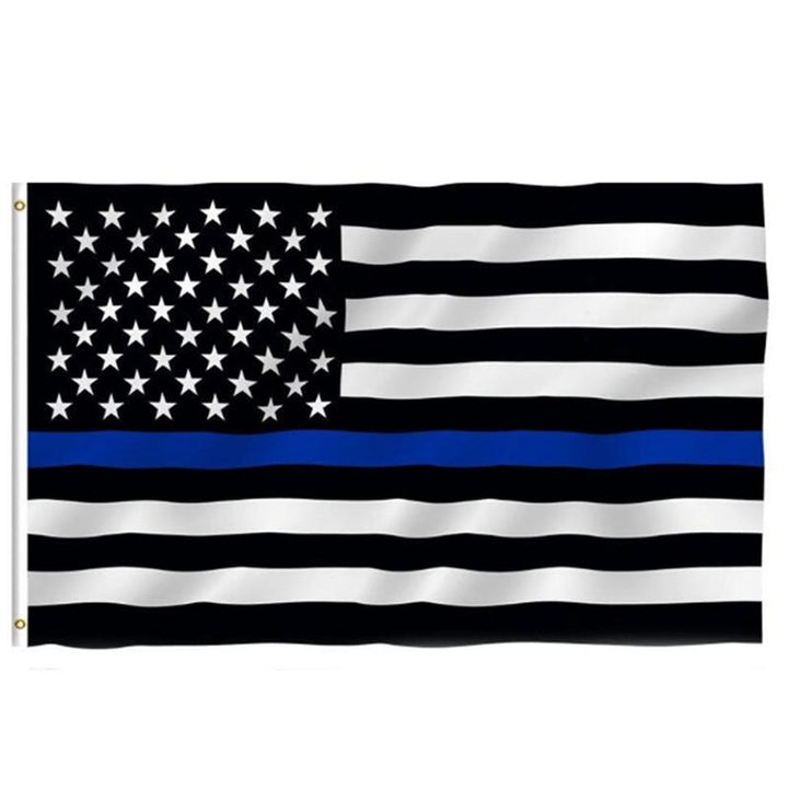 Police Support American Flag Banner with Brass Grommets