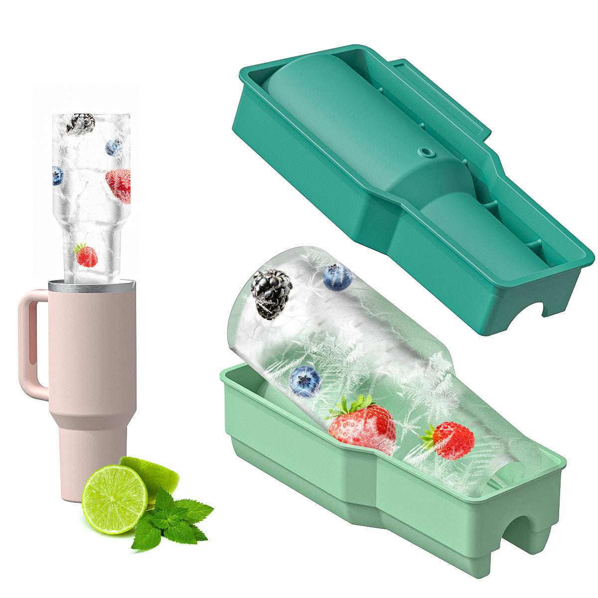 Large Slow-Melt Silicone Tumbler Ice Mold for 40oz Cups