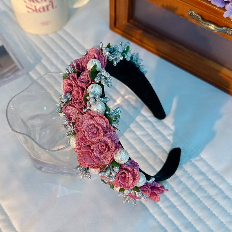 Baroque Pearl Flower Headband For Glamorous Style