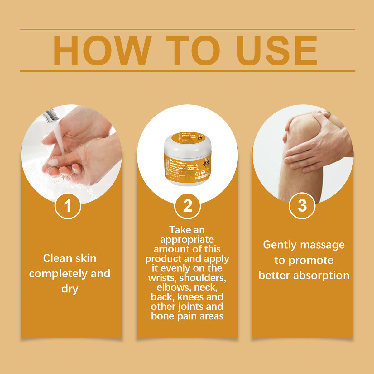 Bee Venom Joint Cream for Daily Joint Massage Relief