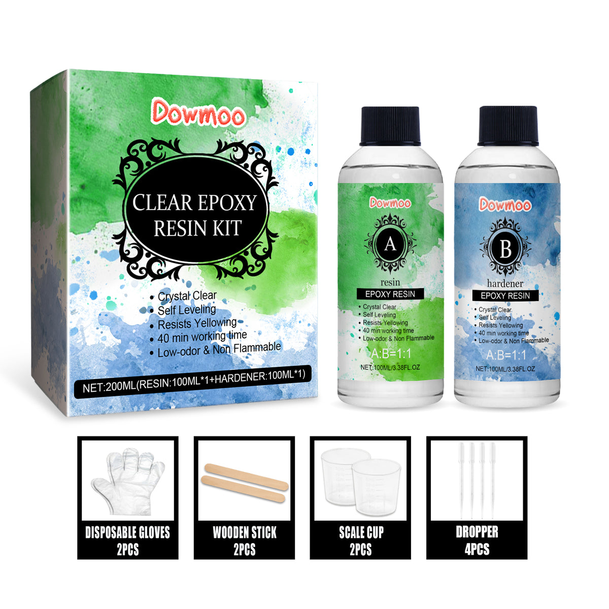 Clear Epoxy Resin Kit for Smooth, Non-Yellowing Crafts