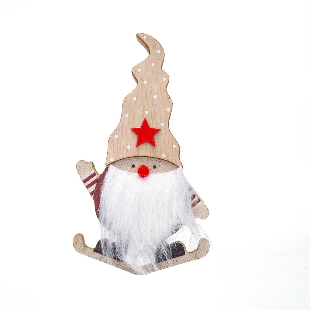 Christmas Wooden Santa Sleigh Ornament for Small Spaces