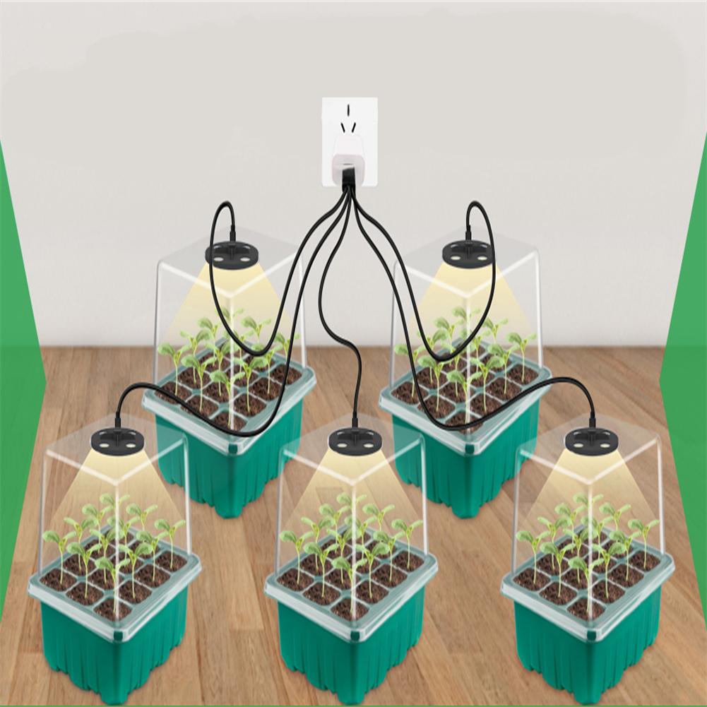 Seed Starting Tray Kit with LED Grow Lights & Domes