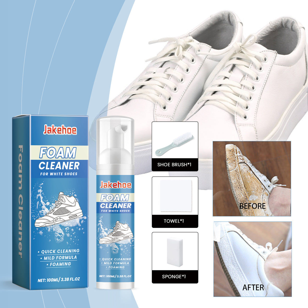 Shoe Cleaner Kit Foam for White Sneaker Stain Removal