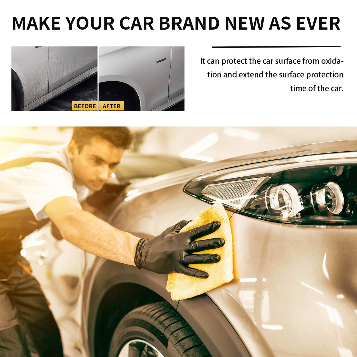 Car Coating Detailer for Glossy, Hydrophobic Finish