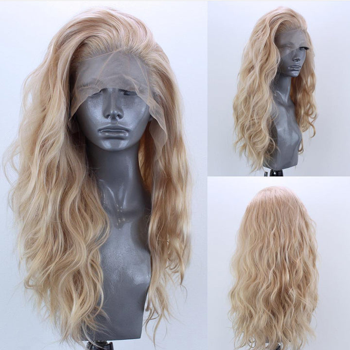 Lace Front Wig for Long, Natural Linen-Blonde Waves