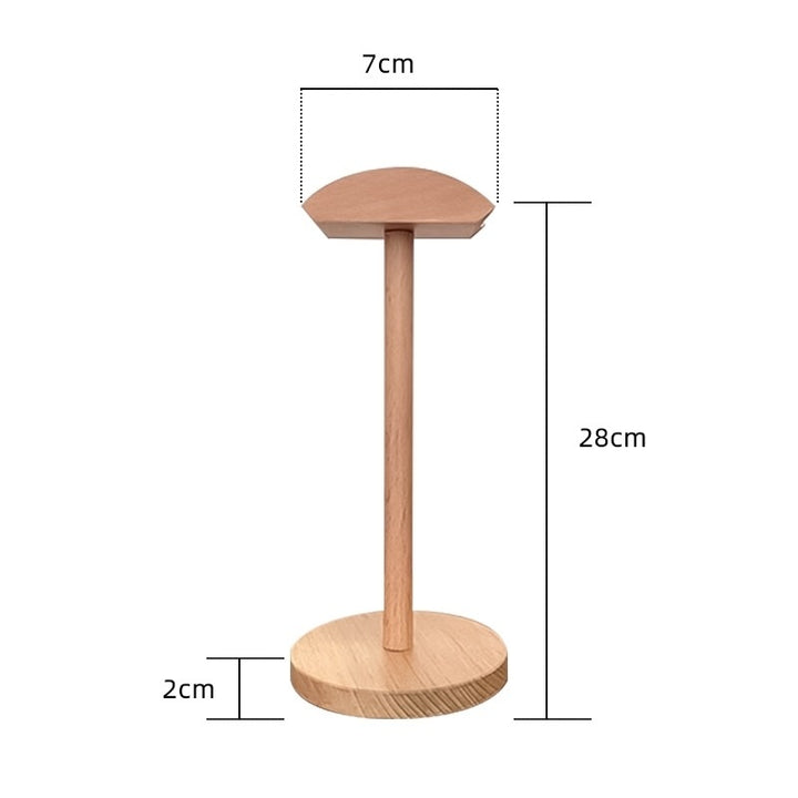 Solid Wood Headset Stand for Desk, Gaming & Hotel Use