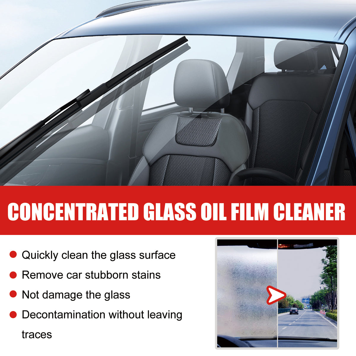 Automotive Glass Cleaner for Clearer Road Visibility