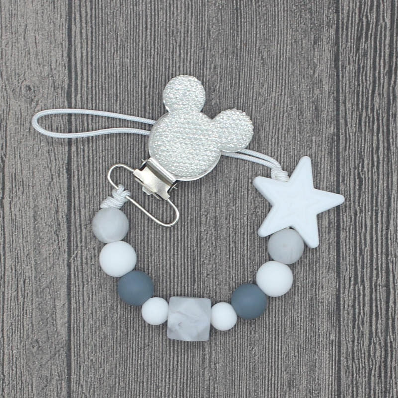 Silicone Beaded Pacifier Clip Chain for Babies