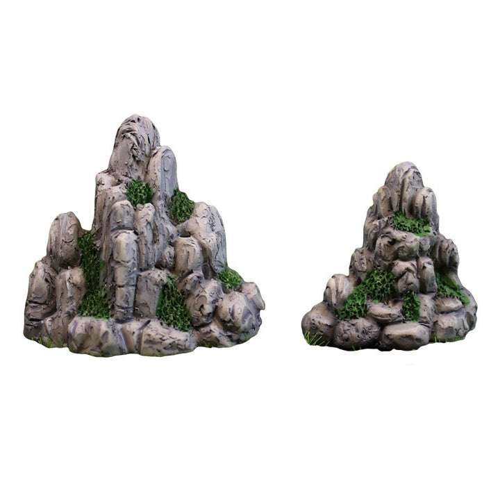 Miniature Rockery Decor: Realistic Resin Mountain Landscape