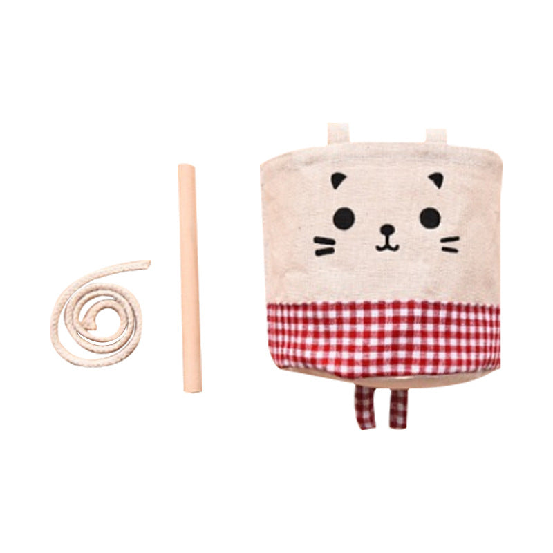 Hanging Storage Bag with Cat Print for Small Items