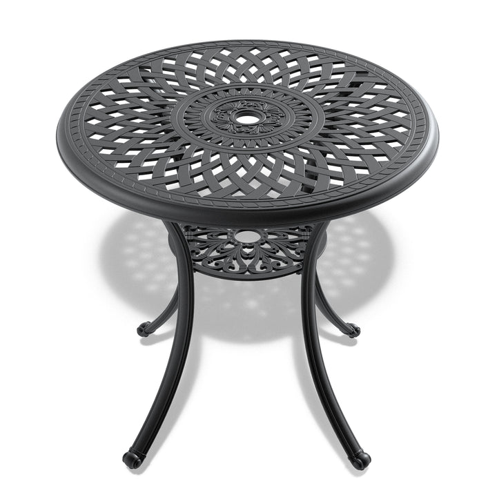 Cast Aluminum Patio Table With Umbrella Hole, 30.7