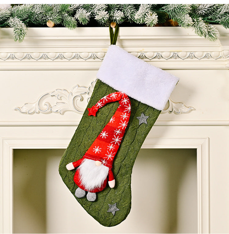 Knitted Christmas Stocking Set for Festive Mantels
