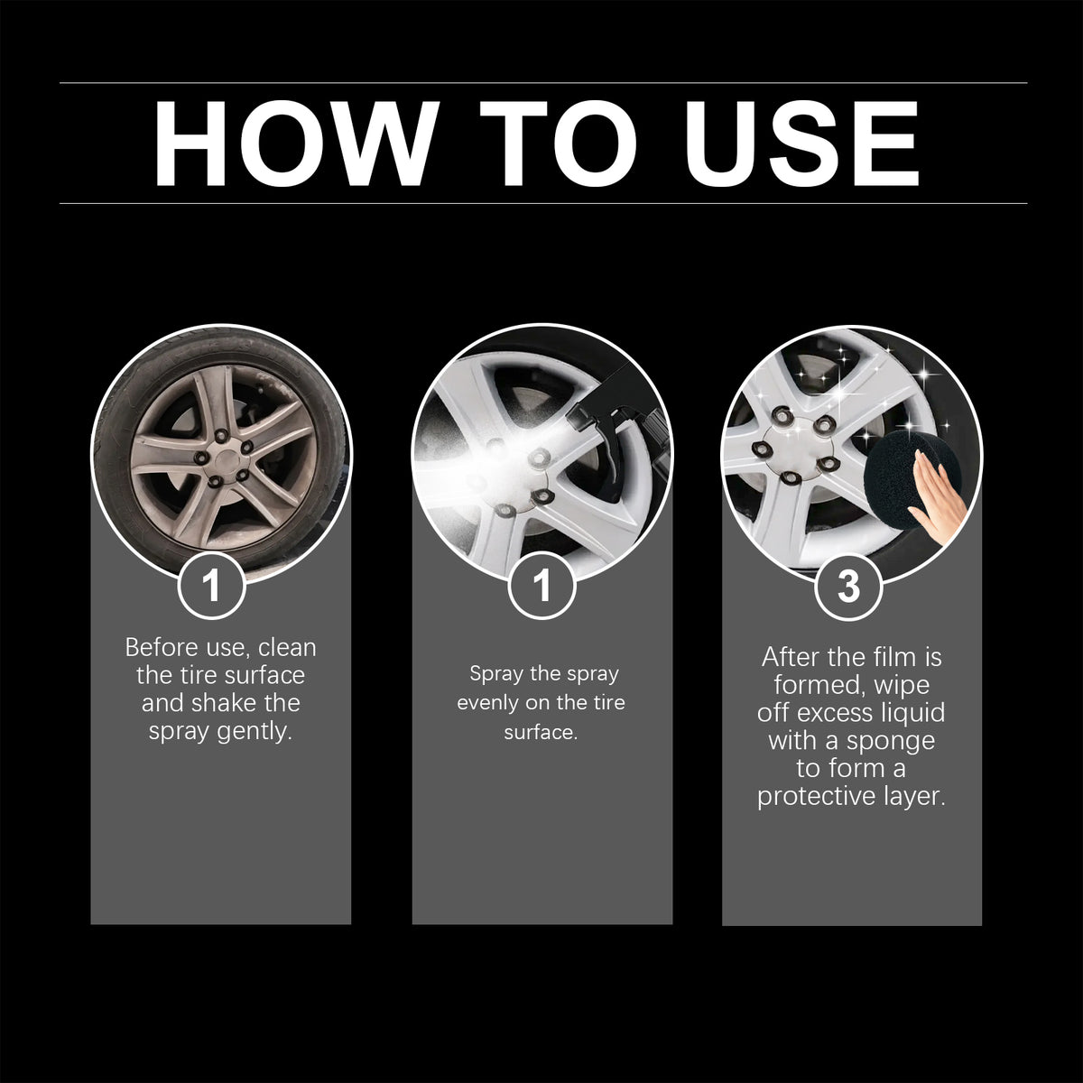 Tire Shine Spray With Carnauba Wax Tire Protection