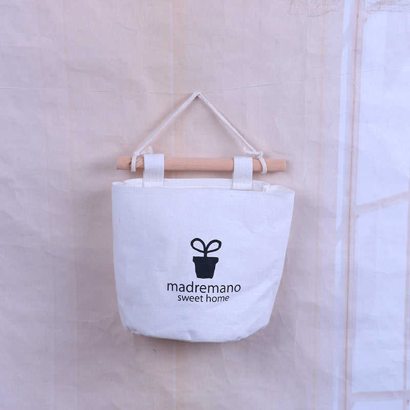 Wall-Mounted Cotton Canvas Storage Bag for Small Items