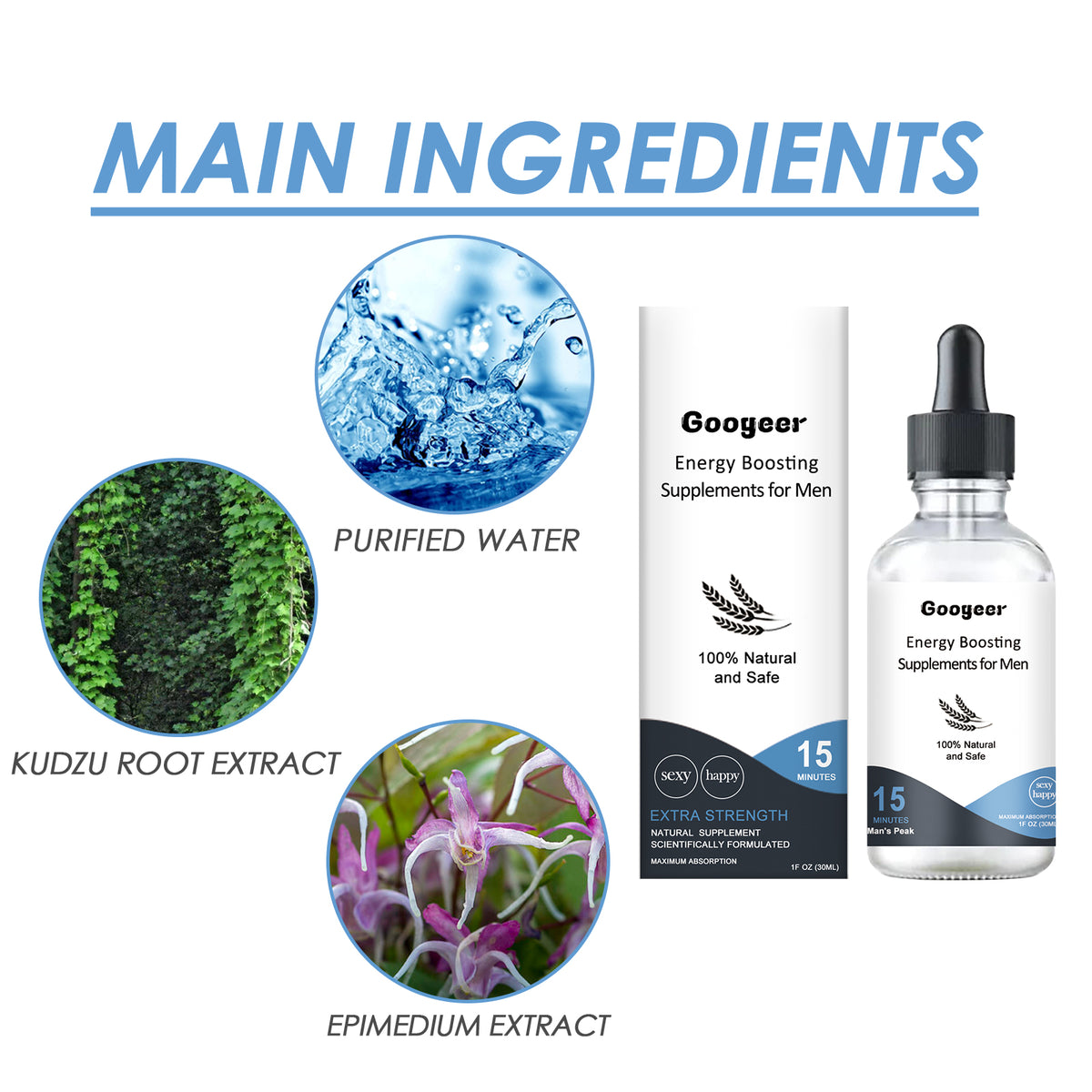 Men's Energy Supplement — Fast Natural Vitality Boost in 15