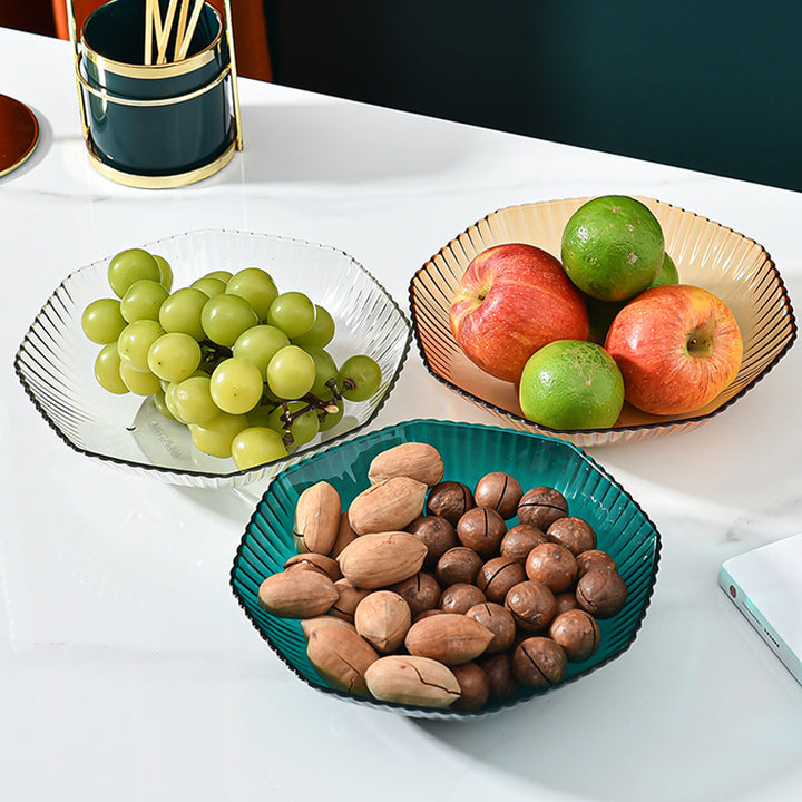 Translucent Hexagonal Dried Fruit Plate for Coffee Table