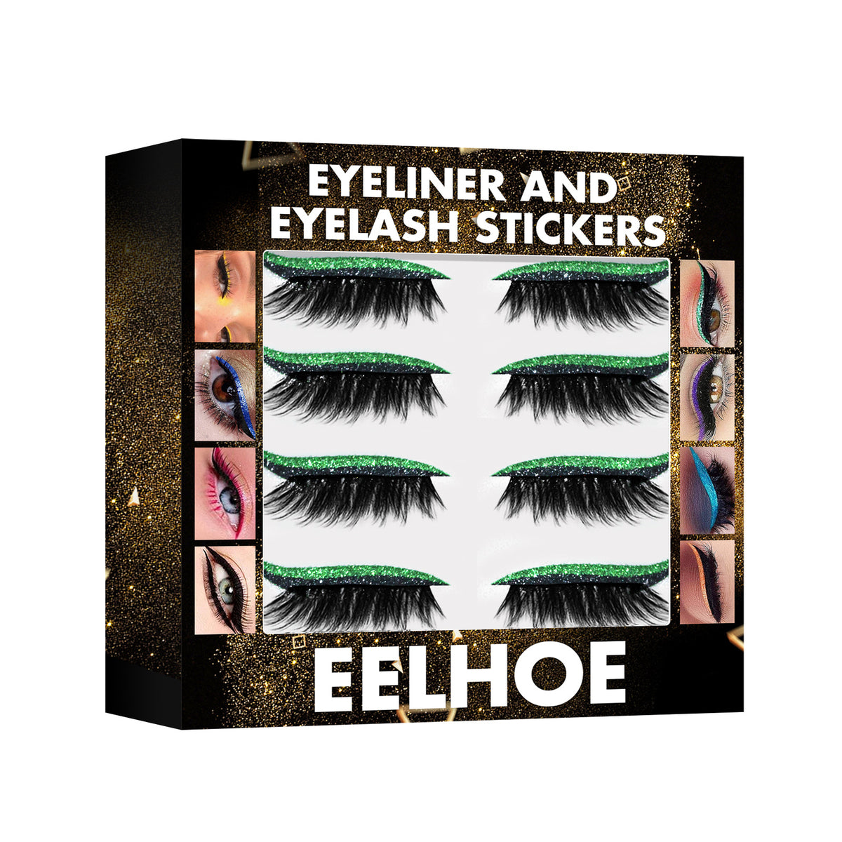 7-Color Self-Adhesive Glitter Eyeliner False Lashes