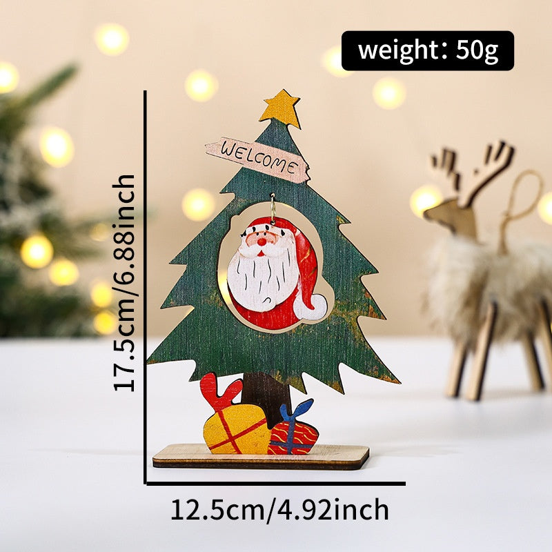 Mini Wooden Christmas Tree Decor for Small Spaces