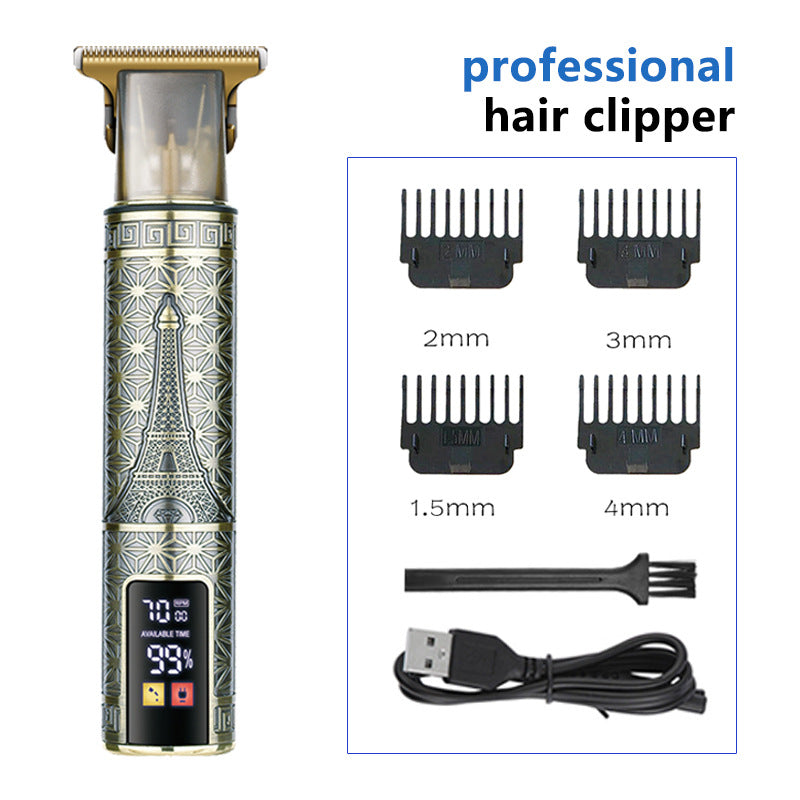 T9 Hair Clipper With LCD Display For Sharp Edges