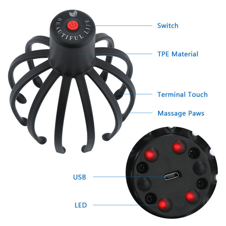 Electric Scalp Massager — 8-Claw Kneading Relief