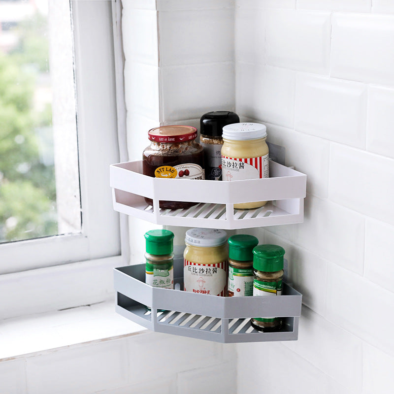 No Drill Corner Shower Caddy for Tile Bathroom Storage