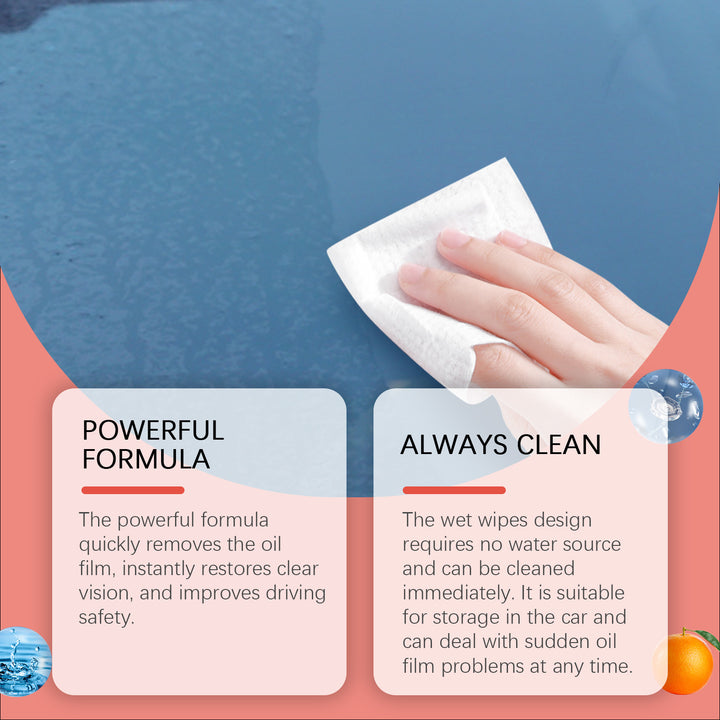 Windshield Oil Film Cleaning Wipes for Clear Vision