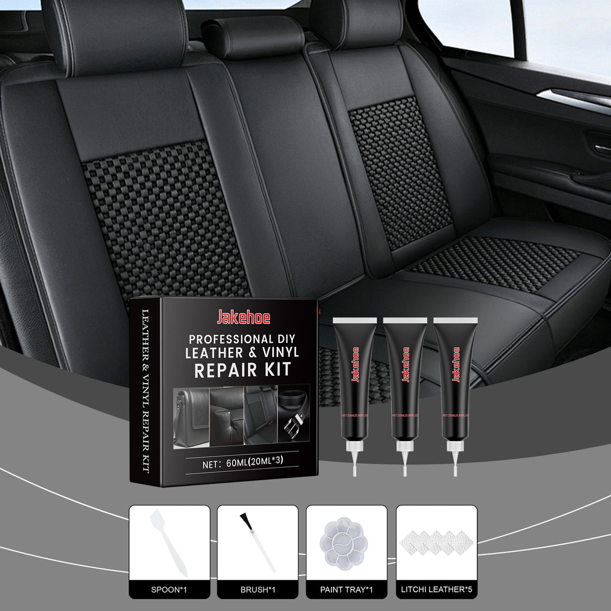Leather Repair Kit for Sofa, Car Seats & Vinyl Surfaces