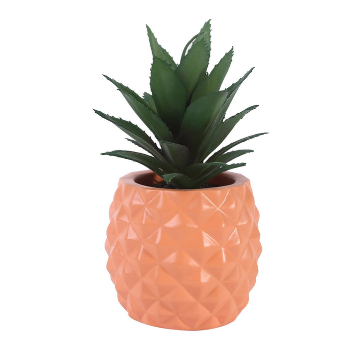 Pink Pineapple Artificial Succulent Planter for Desks