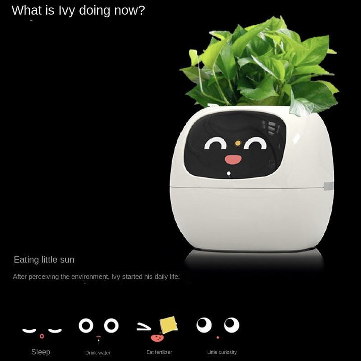 Smart Planter with Self-Watering and Expressive Face
