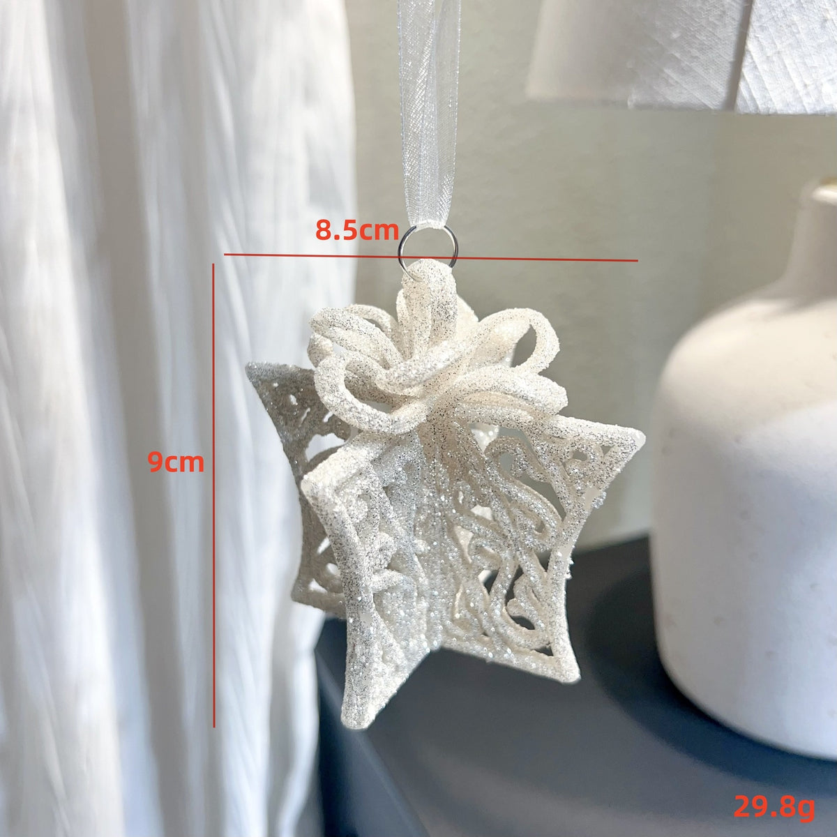 Christmas Tree Ornaments: Nordic Silver Sparkle Decor