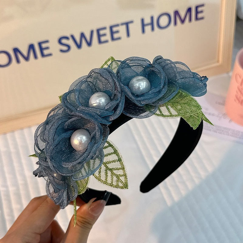 Floral Pearl Headband for Romantic Wedding Guest Style