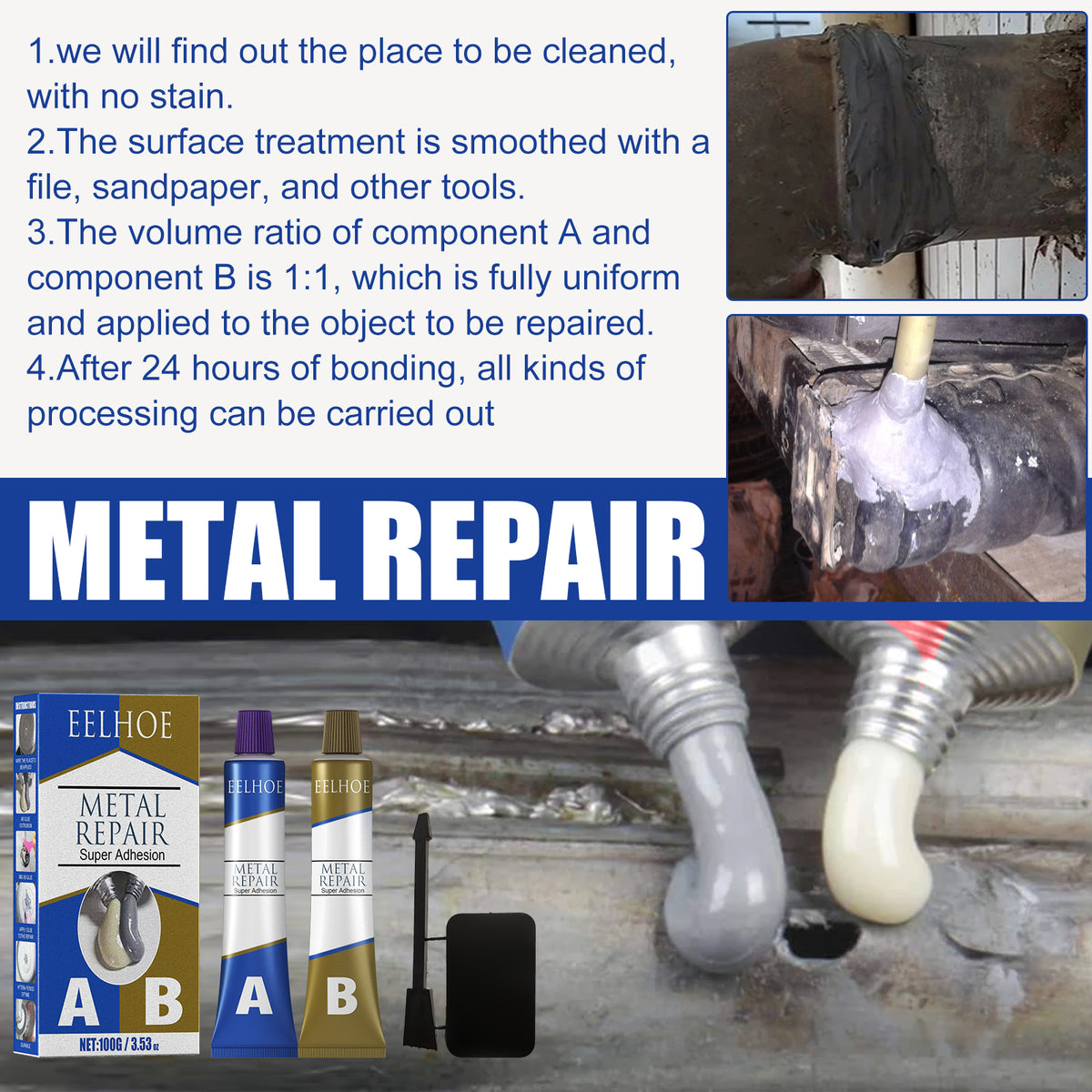 Metal Repair Glue With Industrial Heat Resistance Kit