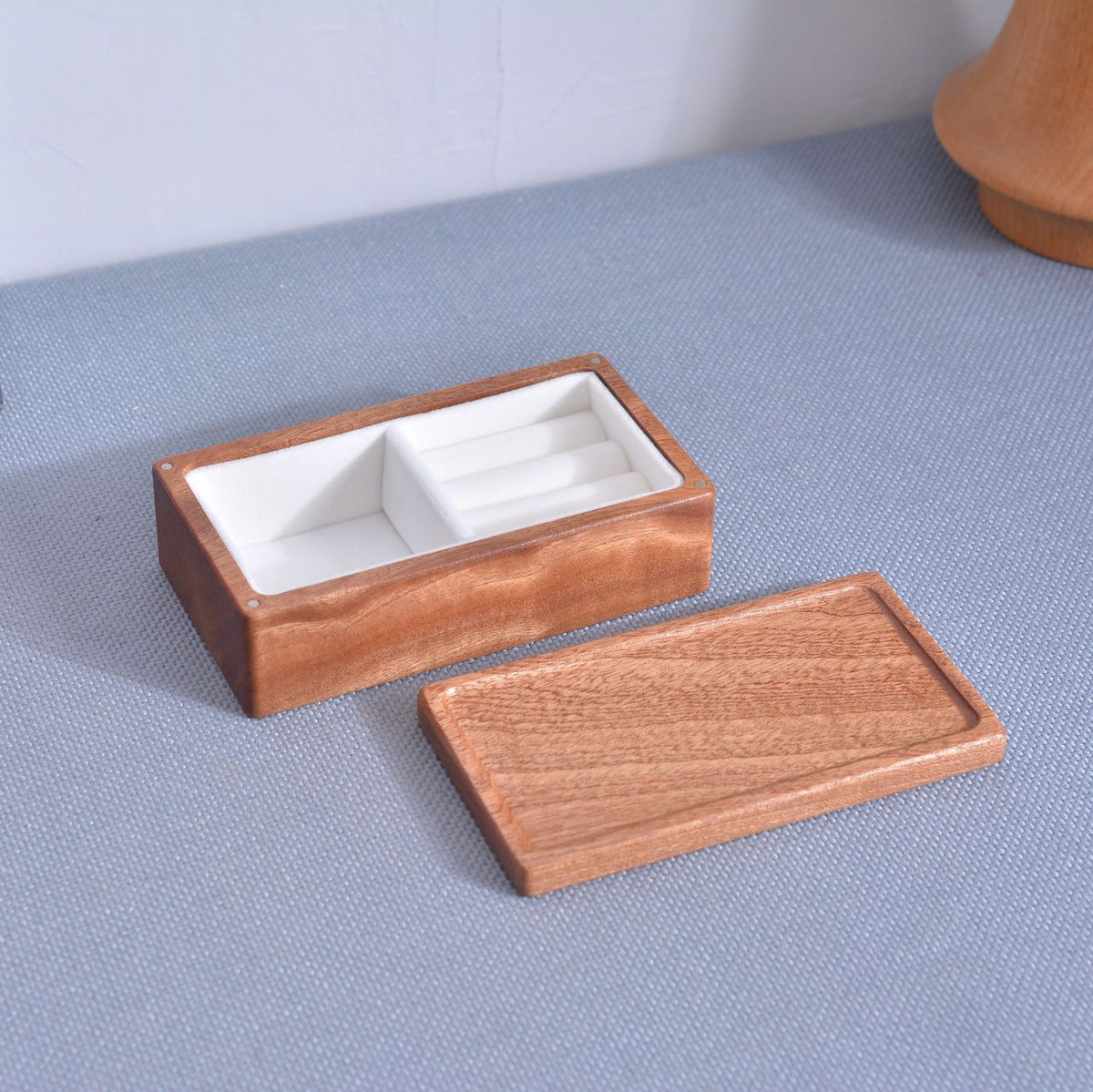 Solid Wood Jewelry Box for Earrings, Necklaces & Rings