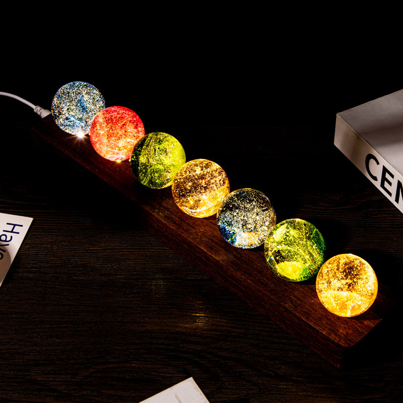 Seven Star Crystal Ball Light With Warm Colorful Glow