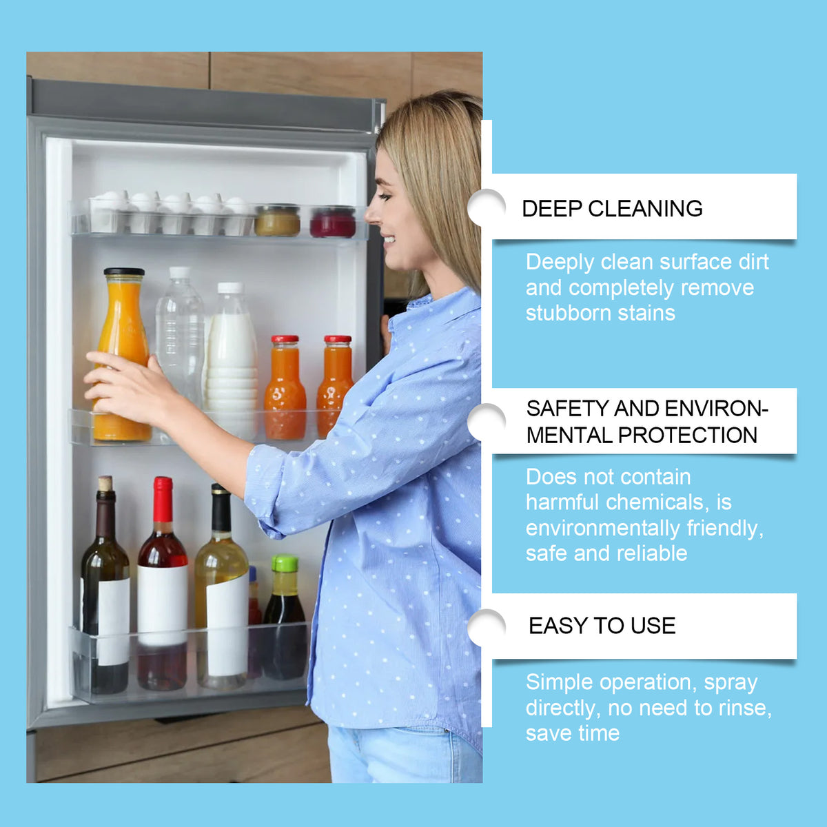 Refrigerator Deodorant Cleaner Spray for Fresh Fridges
