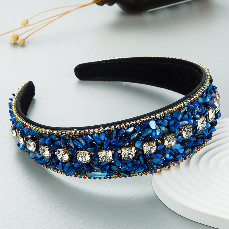 Jeweled Beaded Headband - Colorful Crystal Statement Piece