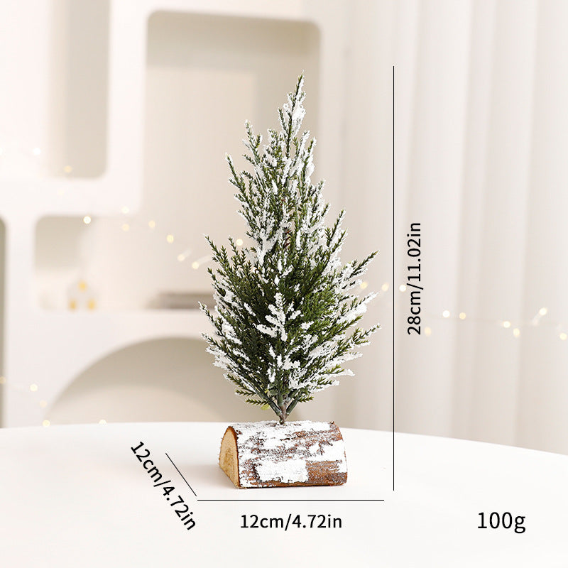 Christmas Tree Pot Decor with Red Berries for Tables