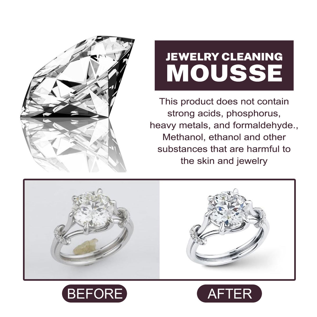 Jewelry Cleaning Mousse for Brighter Gold Jewelry Care