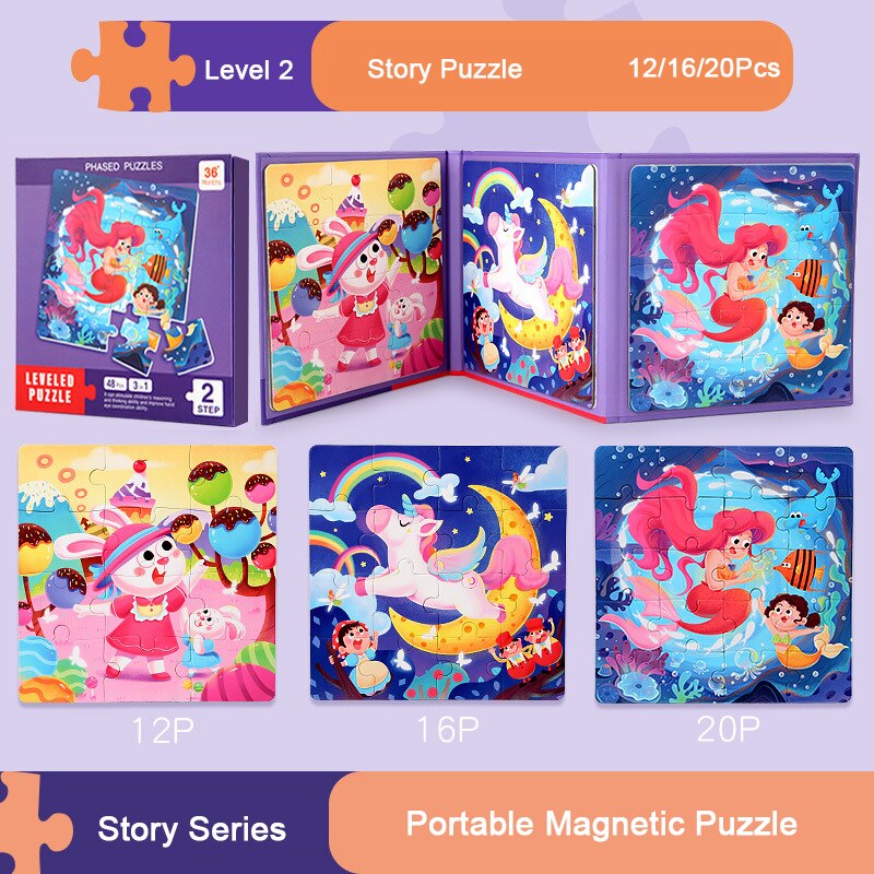 Progressive Magnetic Puzzle Set for Kids Ages 3-6