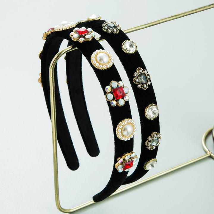 Velvet Jeweled Headband For Instant Regal Evening Style